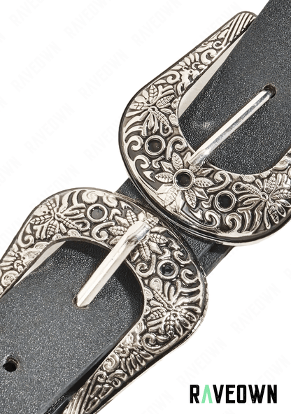 Ceinture Cowboy Double Boucle | BOHO Wild West Black / 125 cm