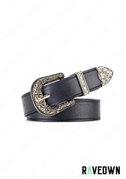 Ceinture Cowboy Femme | BOHO Wild West Gold buckle black / 105cm / Dorée