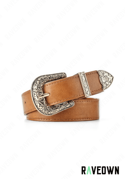 Ceinture Cowboy Femme | BOHO Wild West Gold buckle khaki / 105cm / Dorée