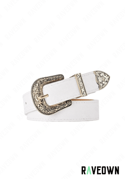 Ceinture Cowboy Femme | BOHO Wild West Gold buckle white / 105cm / Dorée