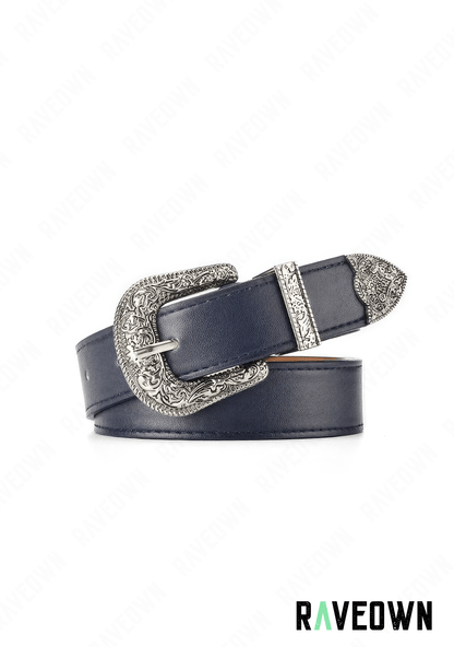 Ceinture Cowboy Femme | BOHO Wild West Silver buckle black / 105cm / Dorée