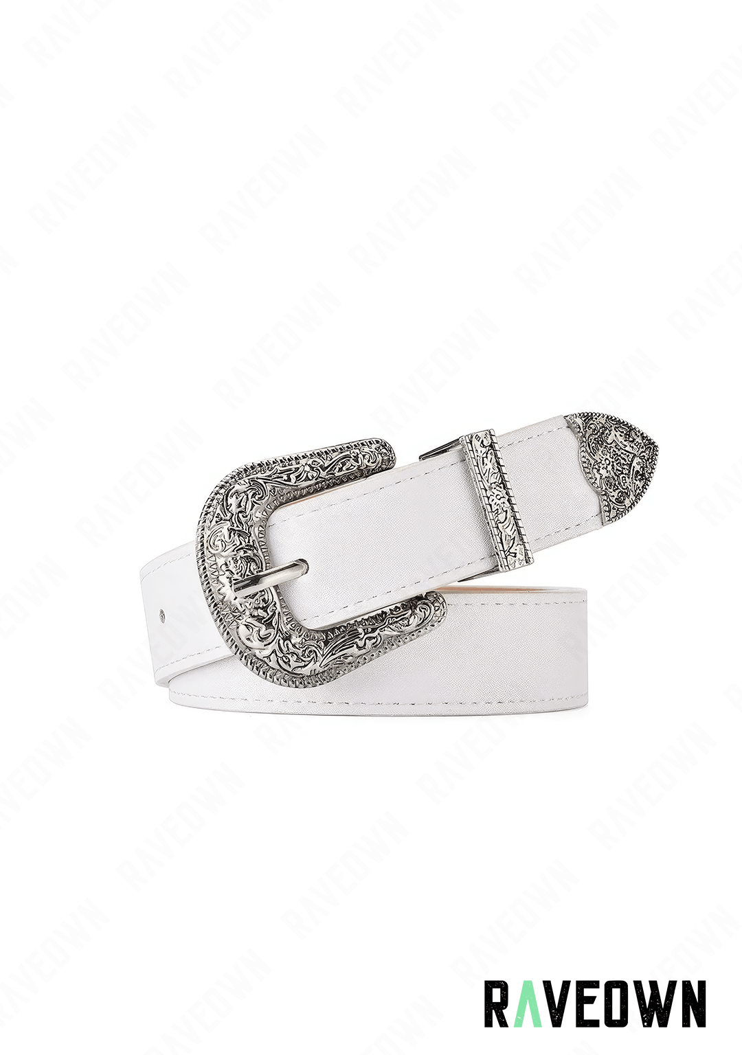 Ceinture Cowboy Femme | BOHO Wild West Silver buckle white / 105cm / Dorée
