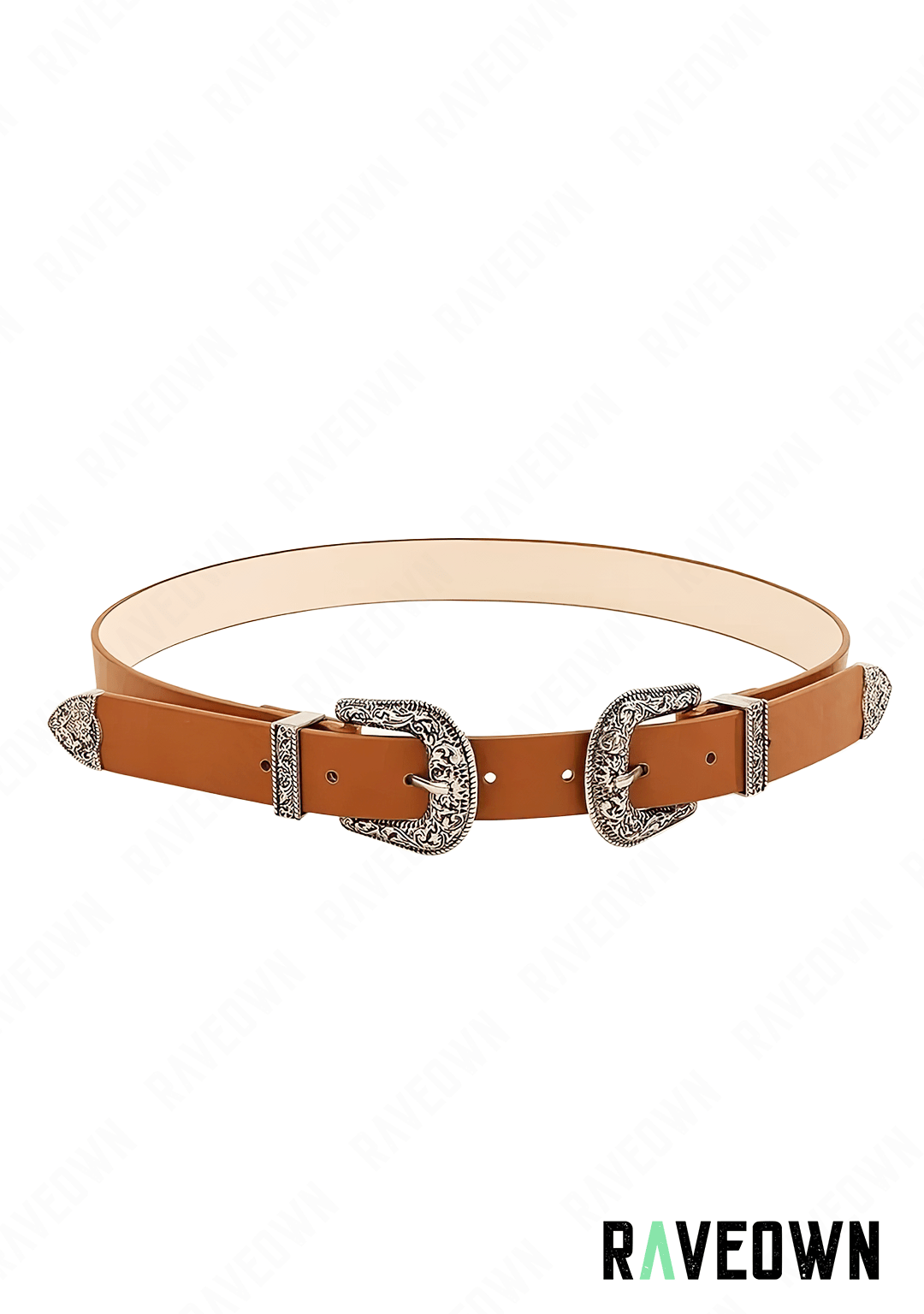 Ceinture Cowgirl Double Boucle | BOHO Wild West Marron int.clair / 105cm