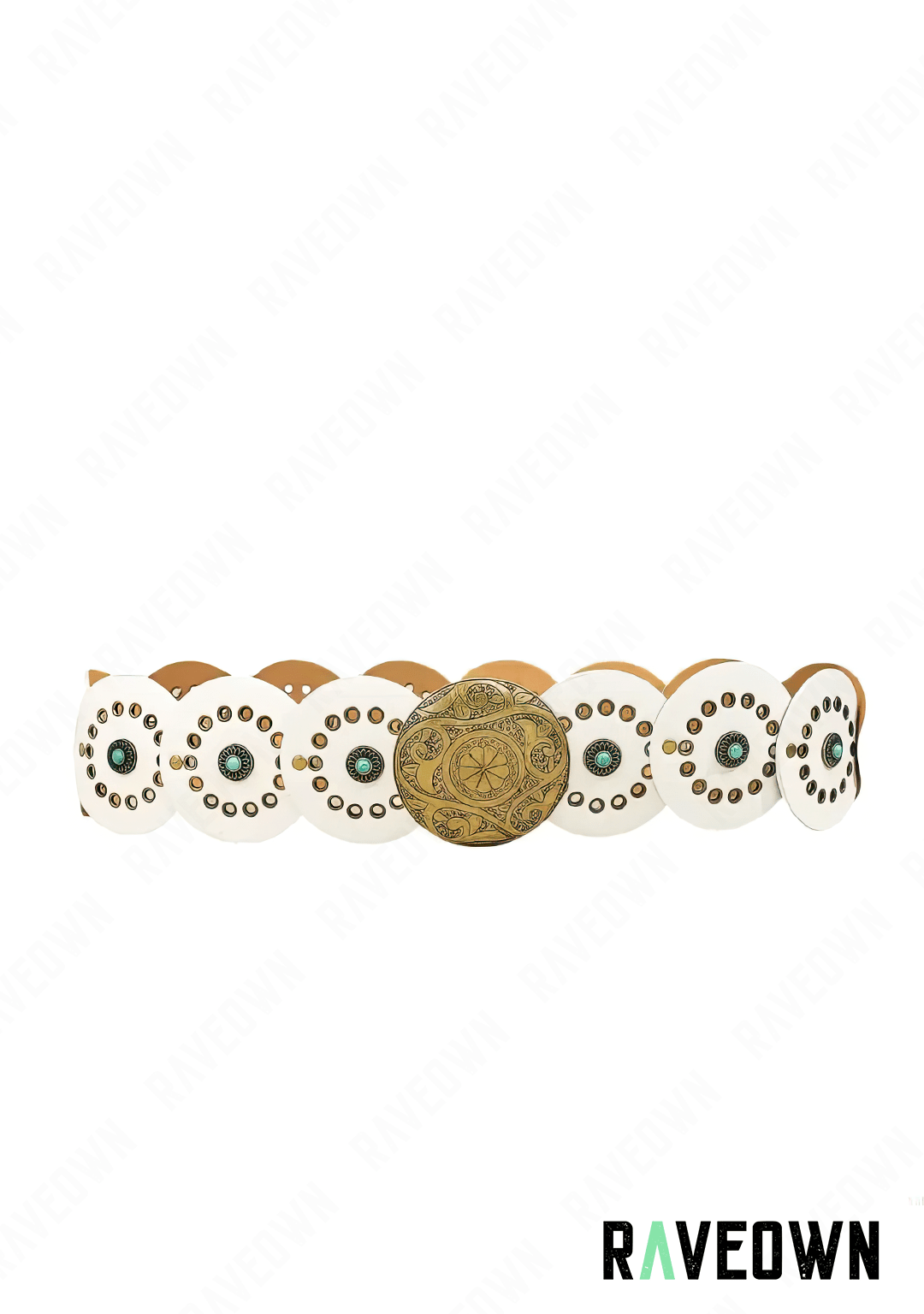 Ceinture Western Femme Boucle Dorée | BOHO Wild West White / S