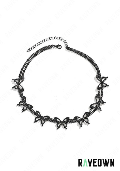 Collier Multi Papillon Noir | RÆVEN