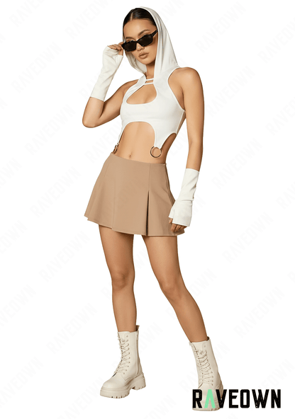 Crop Top Capuche Blanc | CLEARITY