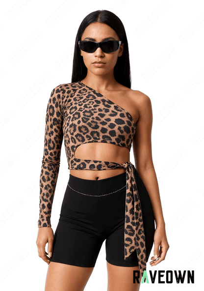 Crop top Léopard print | Sauvage | RAVEOWN