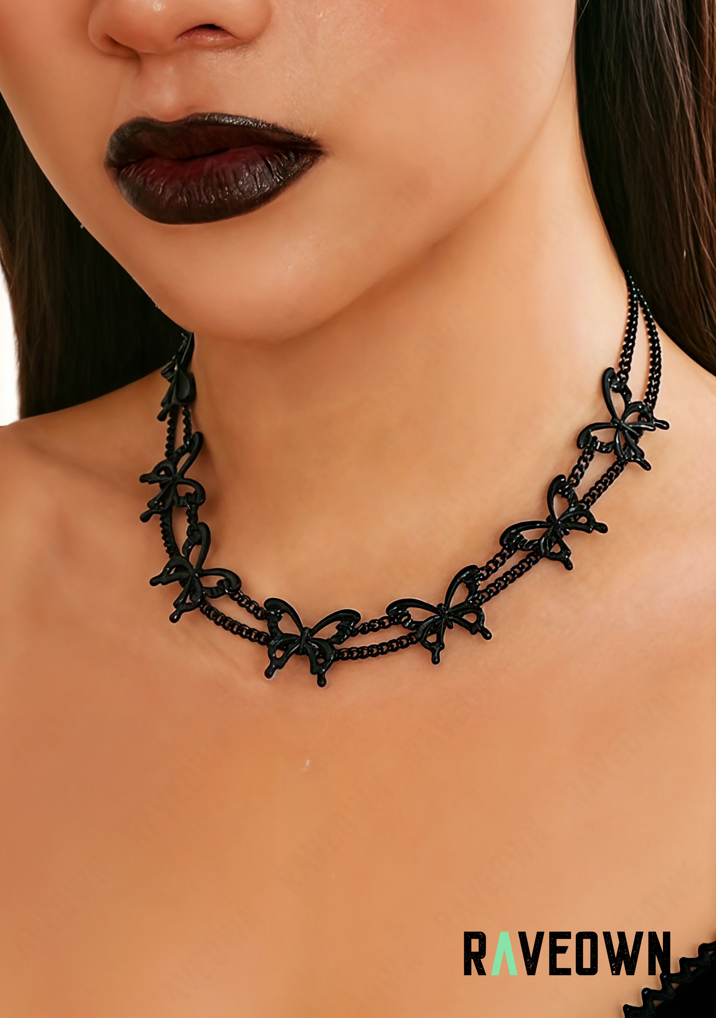 Collier Multi Papillon Noir | RÆVEN