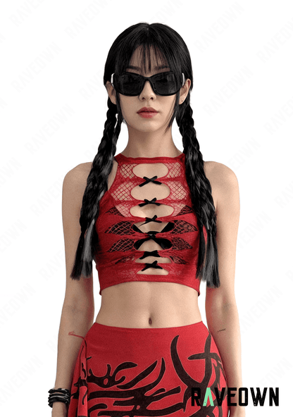 Haut Résille Rouge | HellRave