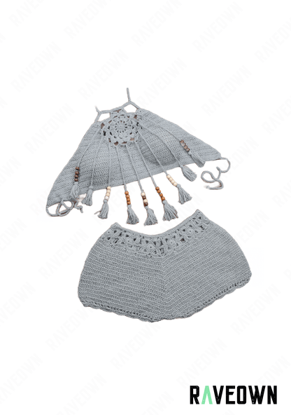 Haut & Short Crochet avec Pompons | Hippie BOHO