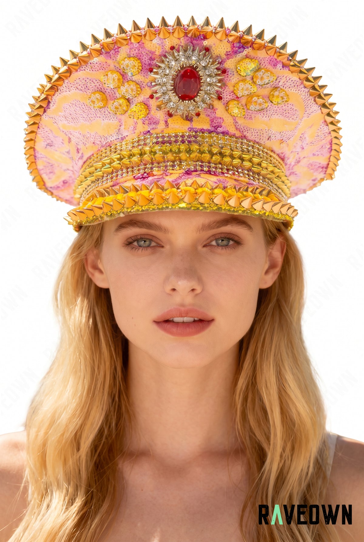 Casquette Officier Dorée & Rose à Strass | Golden Candy