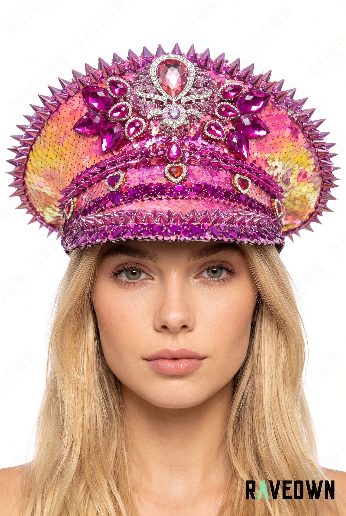 Casquette Officier Rose à Strass | Pink Empress