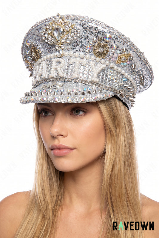 Chapeau Festival Argenté à Strass PARTY | Party Queen