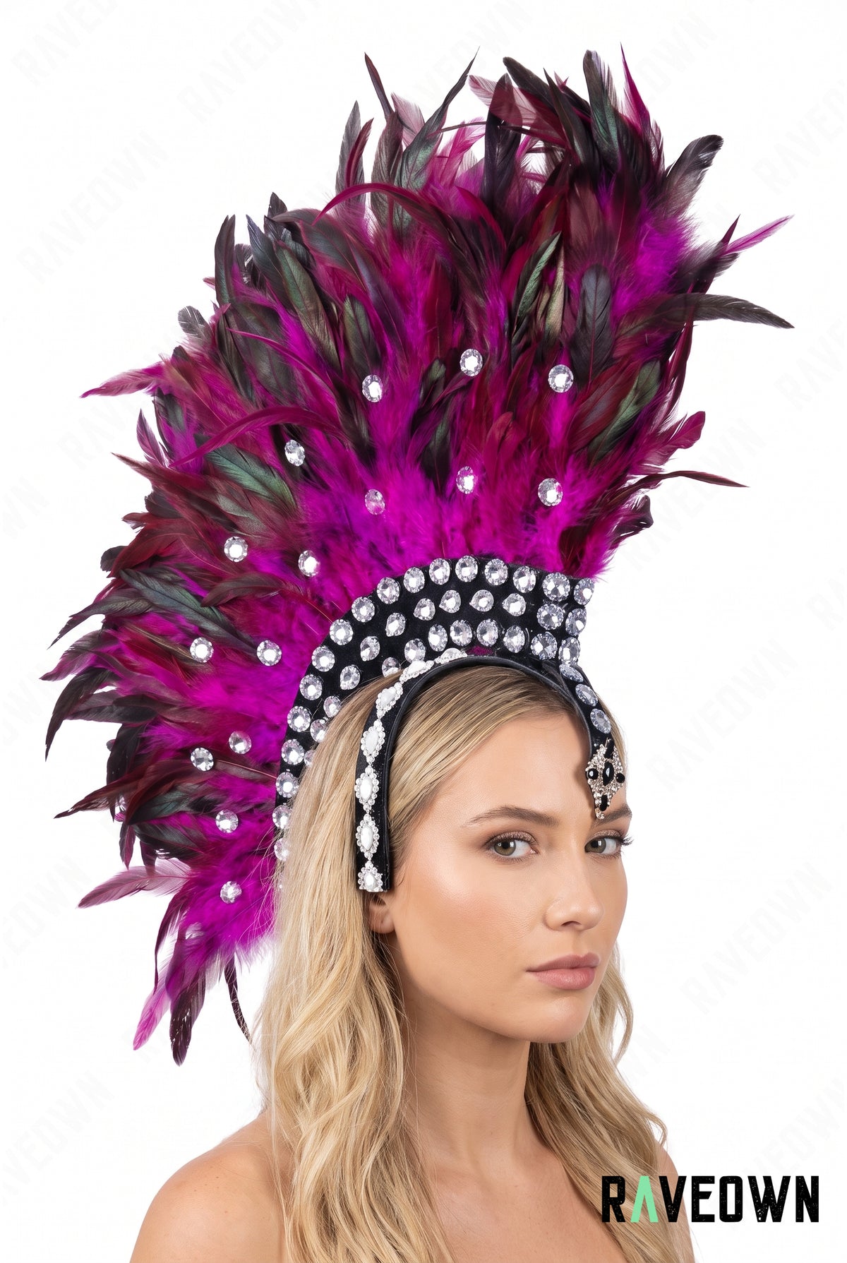 Coiffe Plume à Strass | Mystic Temple