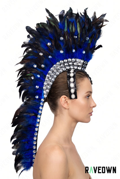 Coiffe Plume à Strass | Mystic Temple