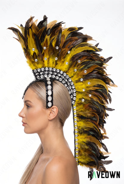 Coiffe Plume à Strass | Mystic Temple