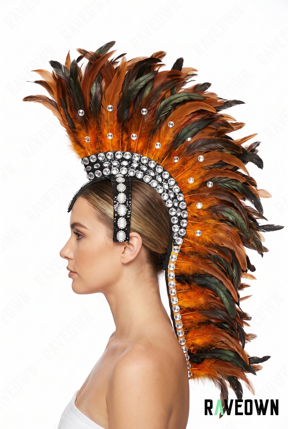 Coiffe Plume à Strass | Mystic Temple