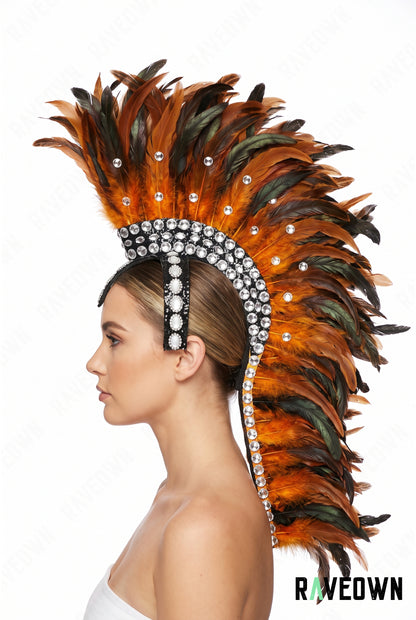Coiffe Plume à Strass | Mystic Temple