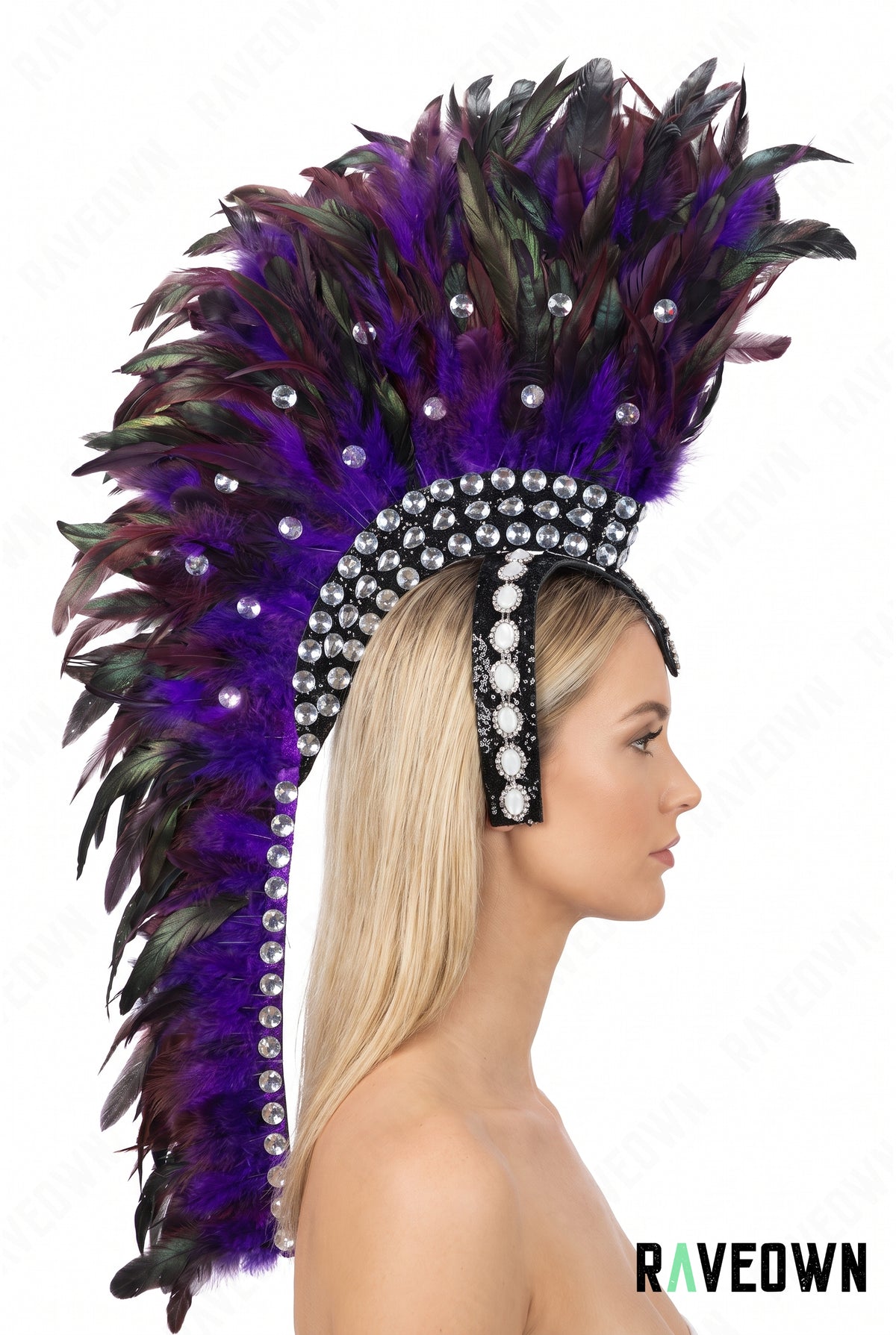 Coiffe Plume à Strass | Mystic Temple