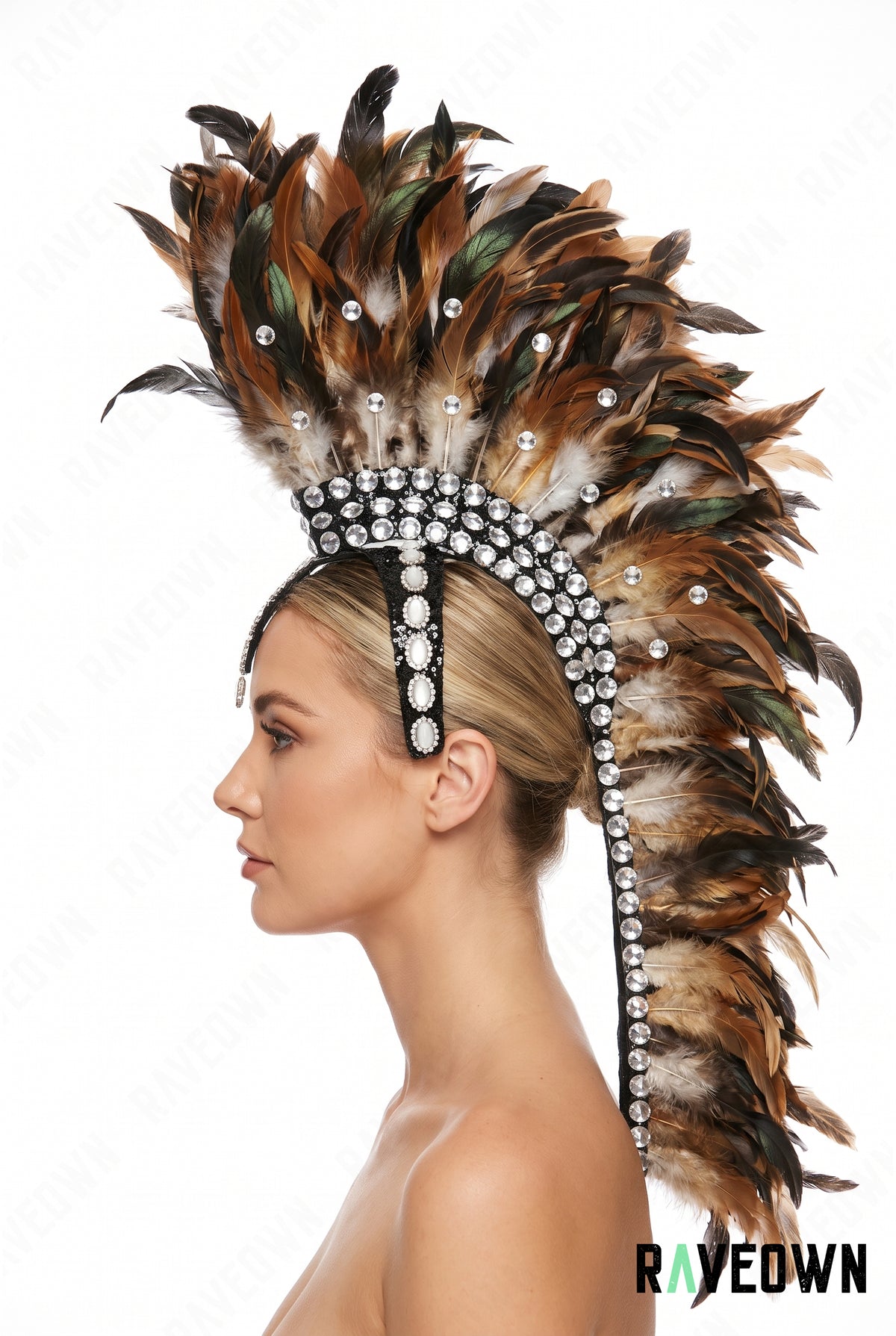 Coiffe Plume à Strass | Mystic Temple