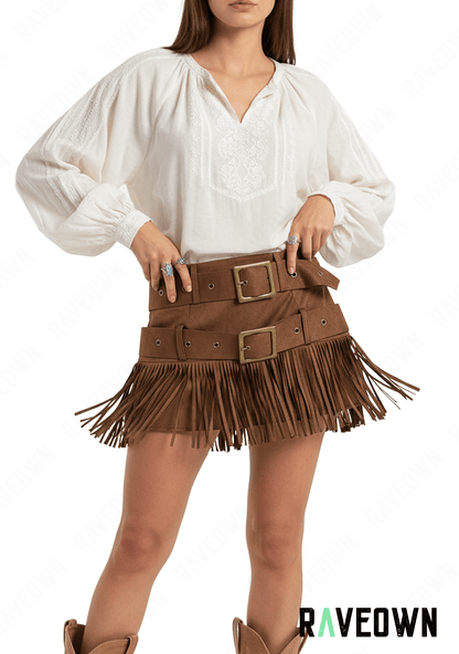 Jupe en Daim à Franges | BOHO Spirit
