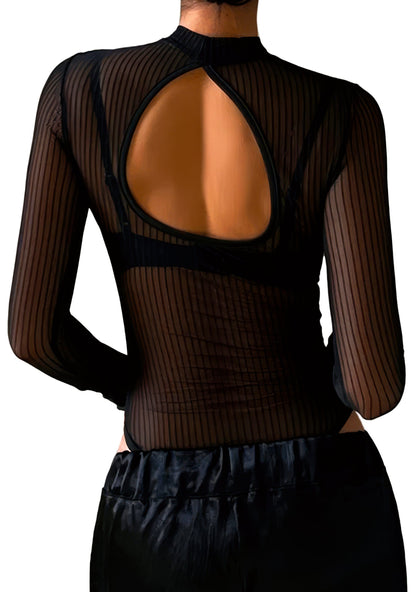 Raveown | Body Transparent à Manches Longues | Lunic