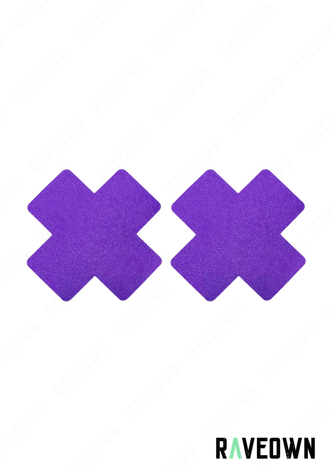 RAVEOWN | Cache Tétons Croix | Sticky Boobs Violet / 8cm