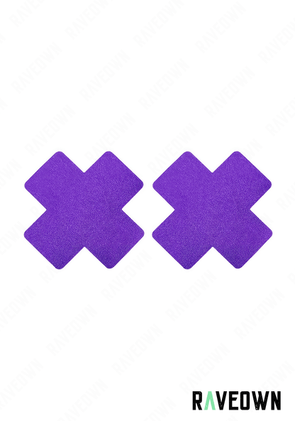 RAVEOWN | Cache Tétons Croix | Sticky Boobs Violet / 8cm
