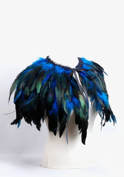 RAVEOWN | Cape Épaule à Plumes | RavenGlow