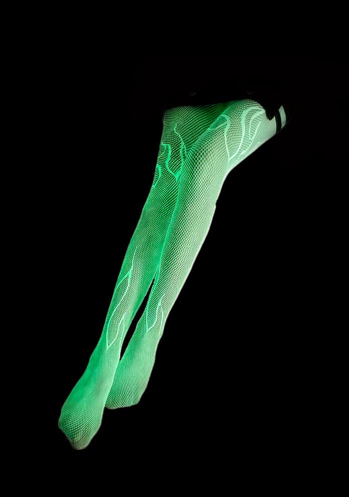 RAVEOWN | Collants C001 Glow In The Dark | GlowParty Blanc et Phospho