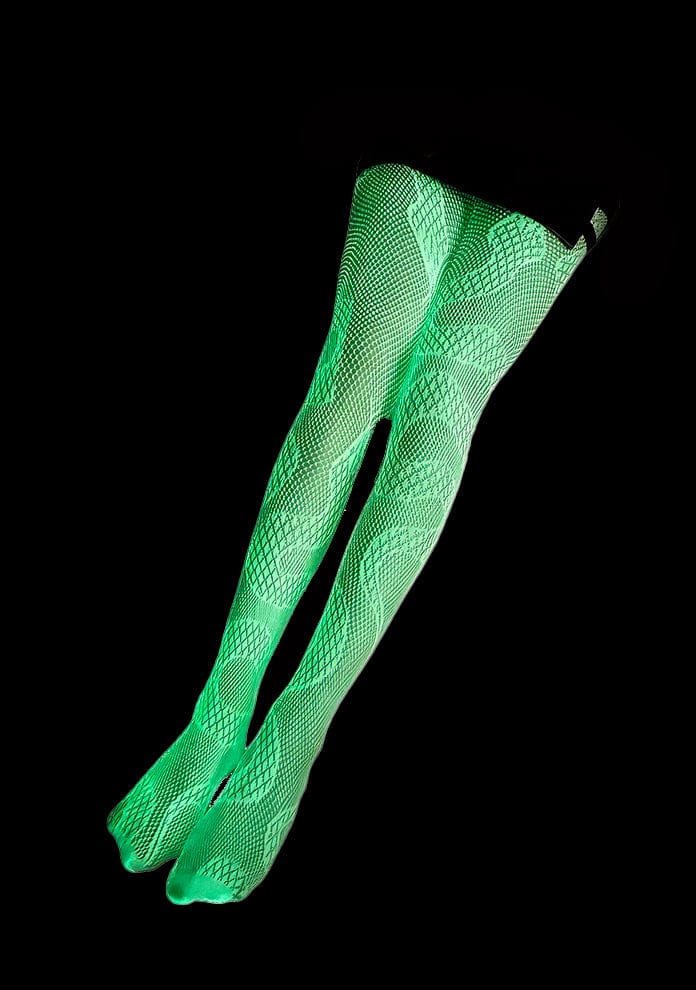 RAVEOWN | Collants C003 Glow In The Dark | GlowParty Blanc et Phospho