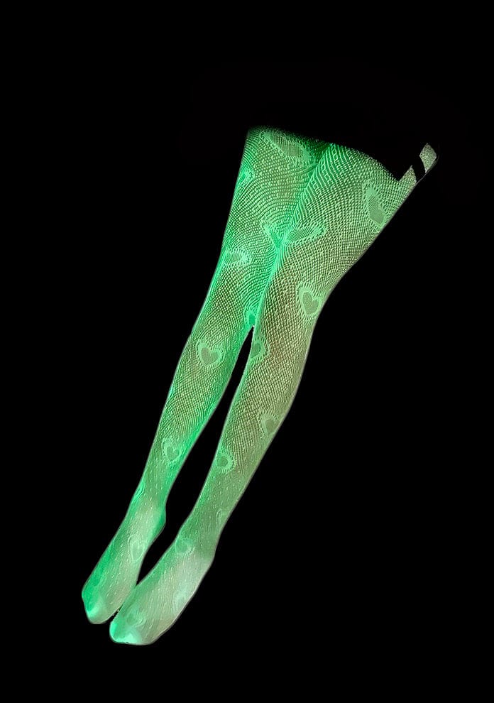 RAVEOWN | Collants C011 Glow In The Dark | GlowParty Blanc et Phospho