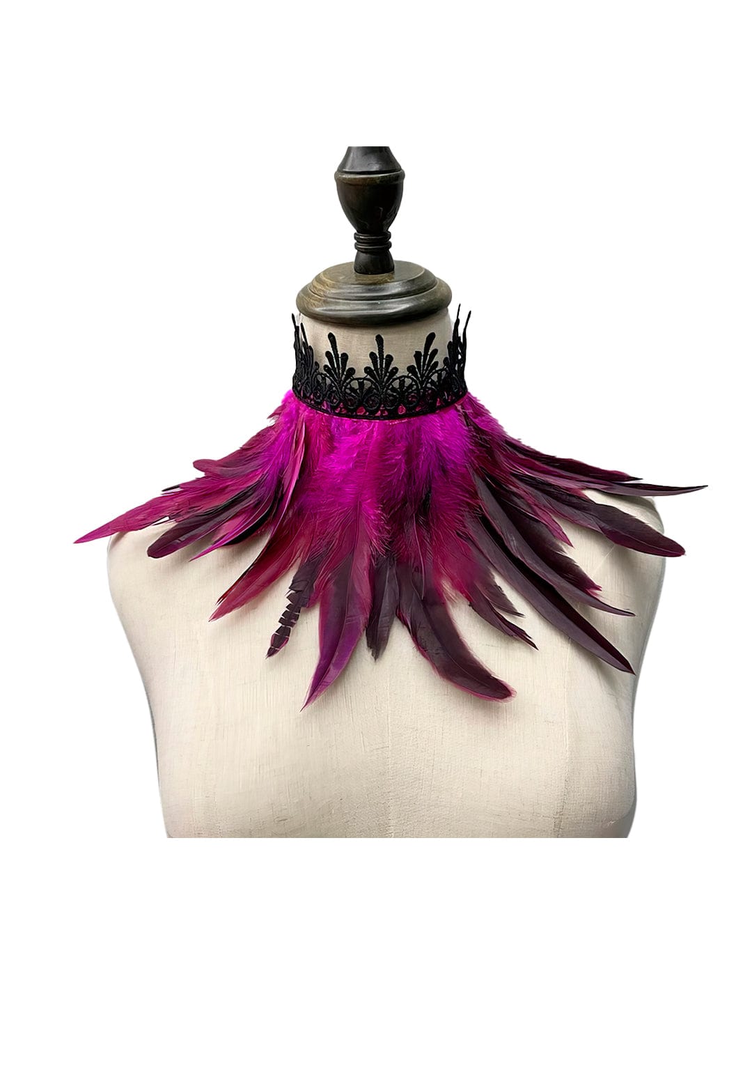 RAVEOWN | Collerette Plumes | RavenGlow Rose Rouge