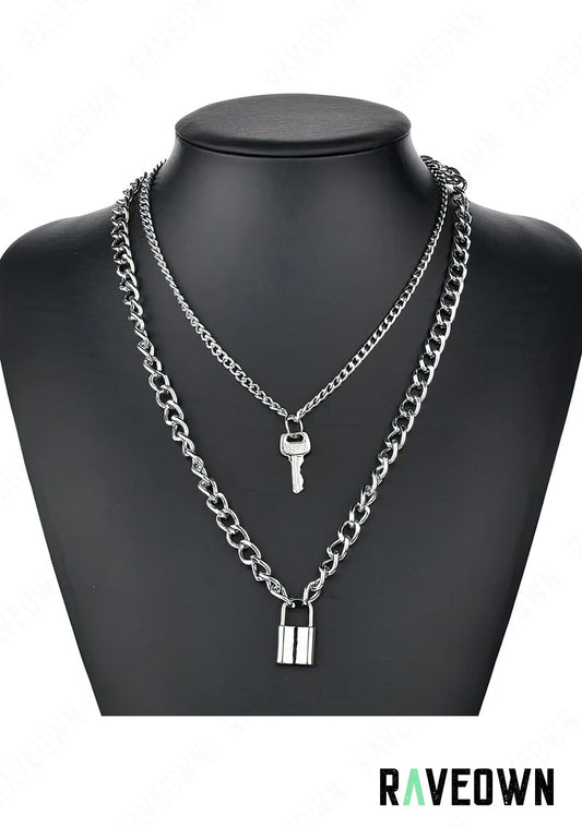 RAVEOWN | Collier Cadenas avec sa clé | Nektra Argenté