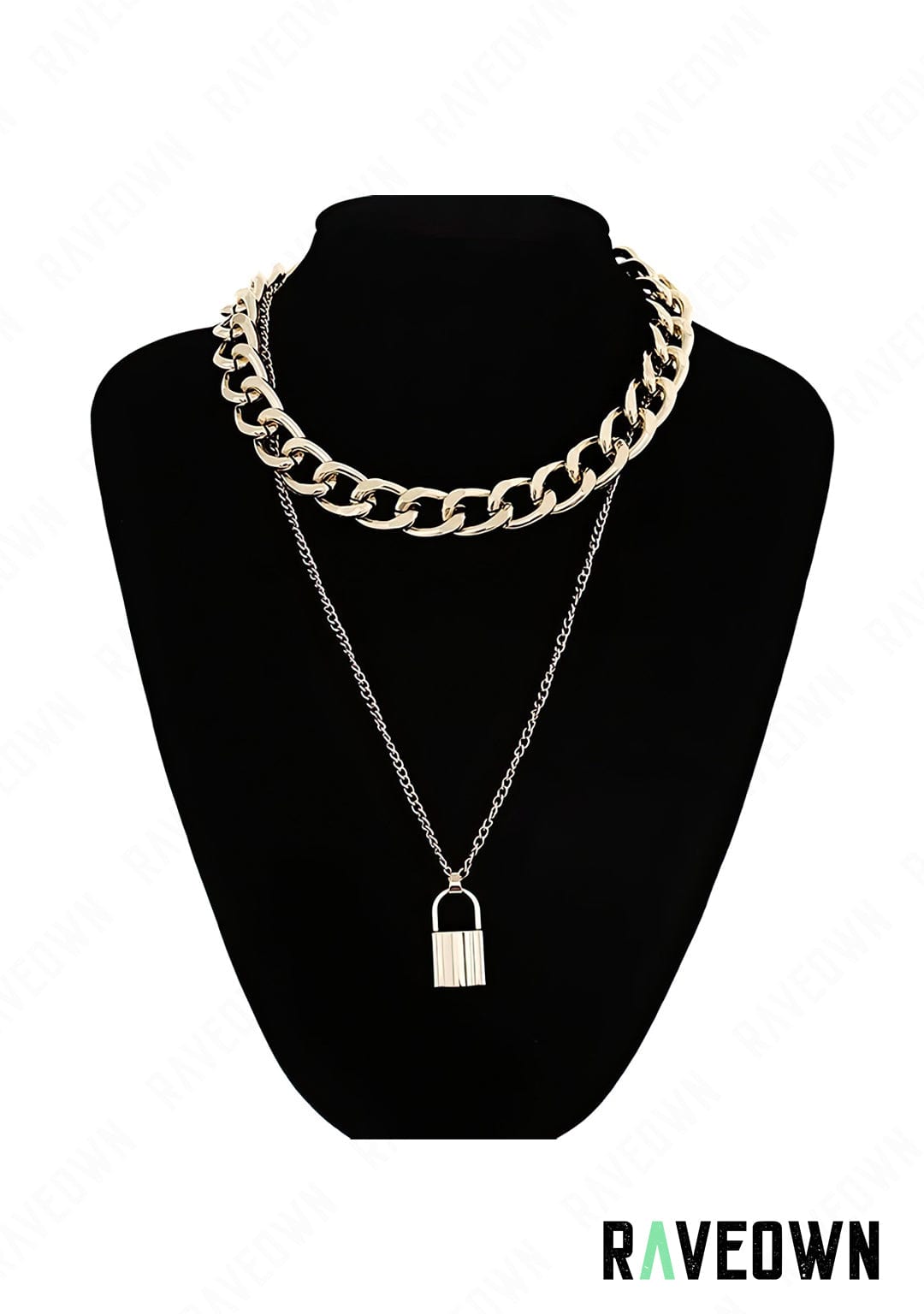 RAVEOWN | Collier Chaîne & Cadenas | Nektra Doré