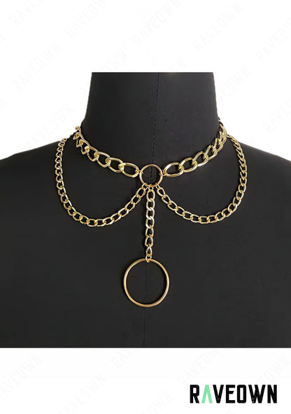 RAVEOWN | Collier Chaîne Industriel Anneau | RÆVEN Doré