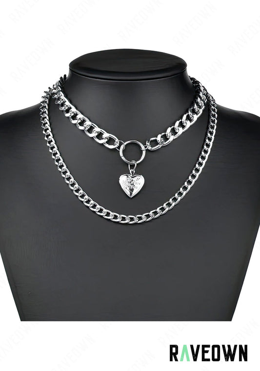 RAVEOWN | Collier Chaînes argent avec Cœur | Nektra Argenté