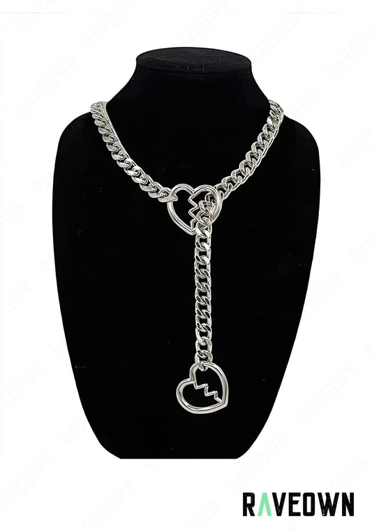 RAVEOWN | Collier Cœur Brisé Laisse Femme | RÆVEN Coeur / 60cm