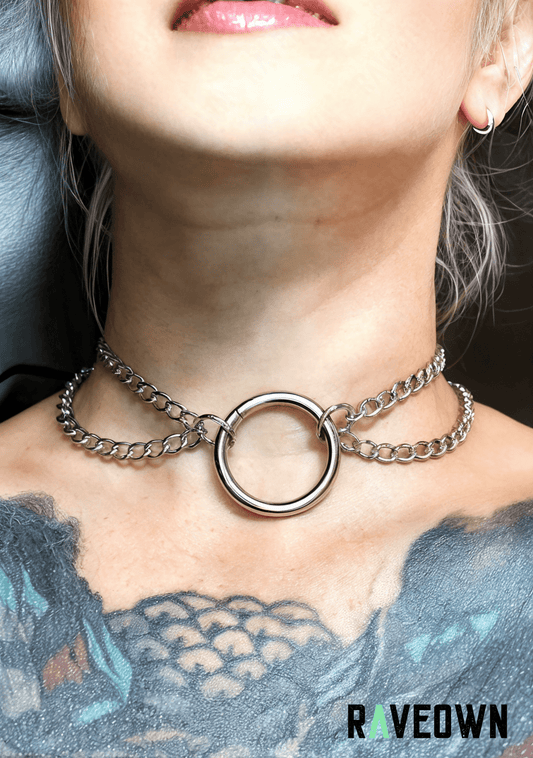 RAVEOWN | Collier Double Chaîne Anneau | RÆVEN Acier