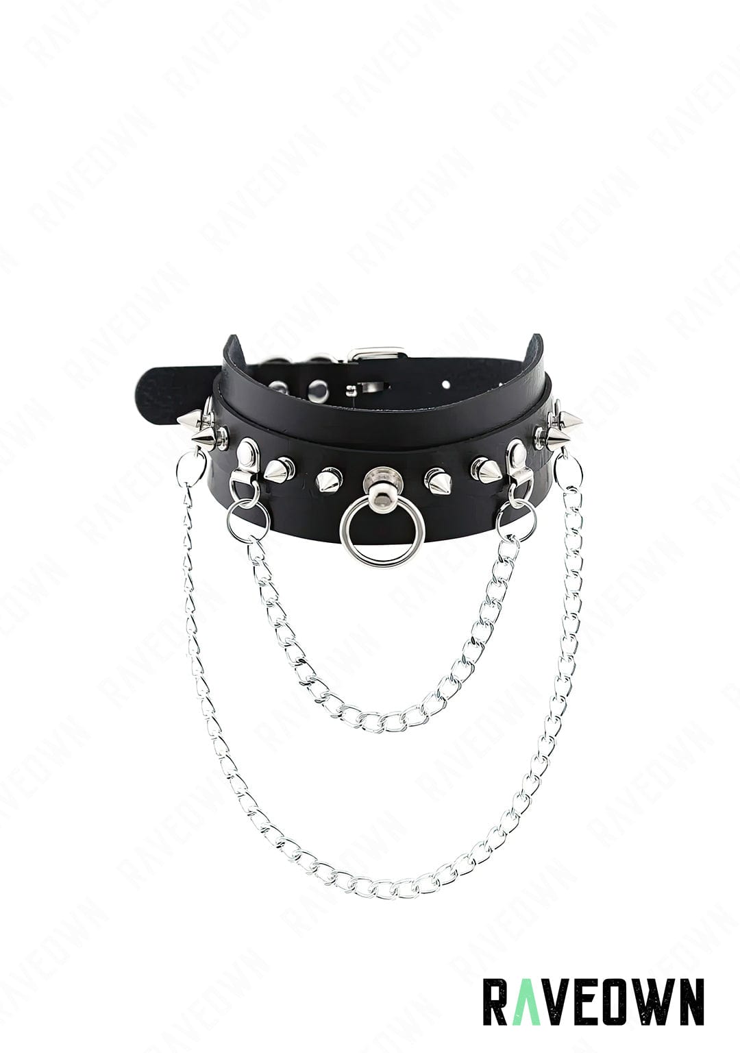 RAVEOWN | Collier Harnais Cuir Femme | Sm-Rave Noir