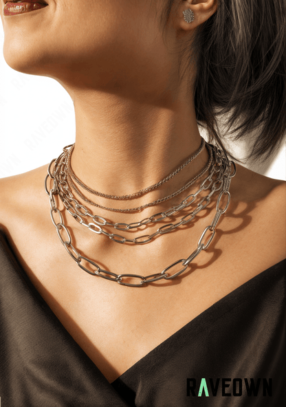RAVEOWN | Collier Multi Chaînes Métal | RÆVEN Argenté