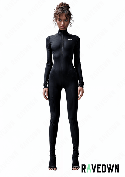 Combinaison noire intégrale col montant | EchoRave