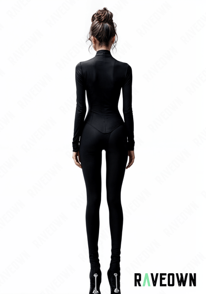 RAVEOWN | Combinaison noire intégrale col montant | EchoRave