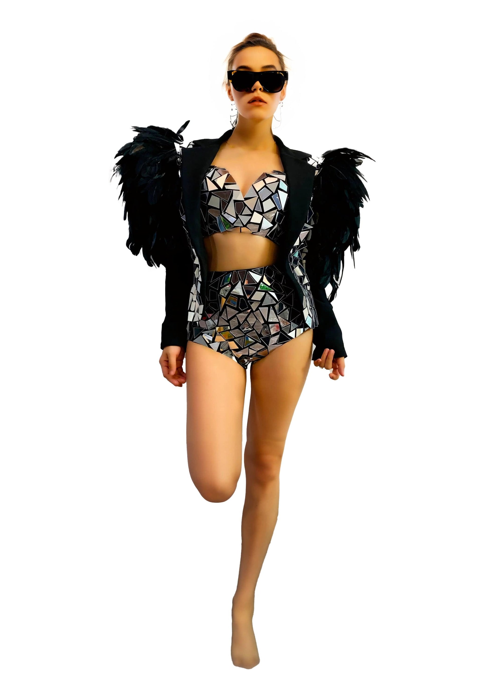 Raveown | Costume Reine de la Nuit avec Plume