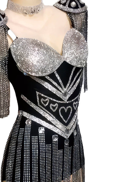 RAVEOWN | Costume Scintillant à Franges