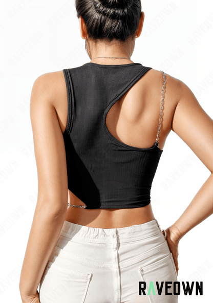 RAVEOWN | Crop Top Chaînes Épaules | High.Rave