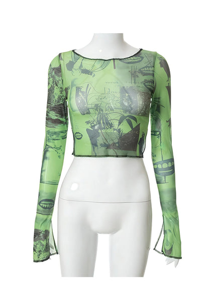 RAVEOWN | Crop Top Imprimé Abstract