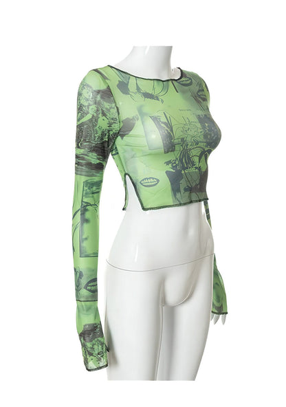 RAVEOWN | Crop Top Imprimé Abstract