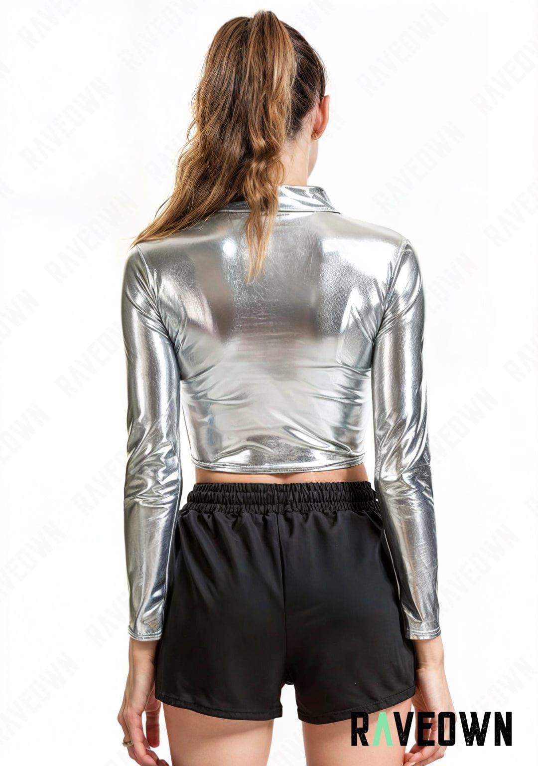 RAVEOWN | Crop Top Manches longues | MOON SILVER