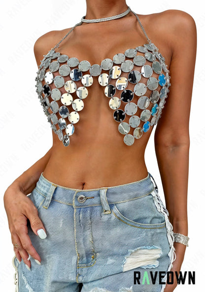 Crop Top Miroirs | MOON SILVER